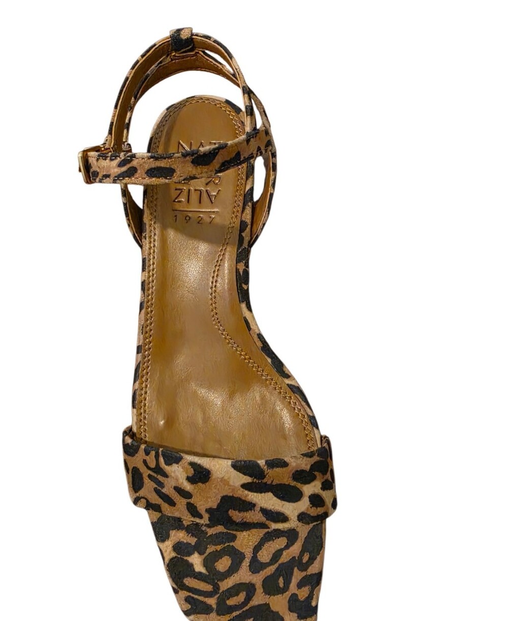 Naturalizer Leopard Print Ankle-Strap Sandal - Tan/Black 7